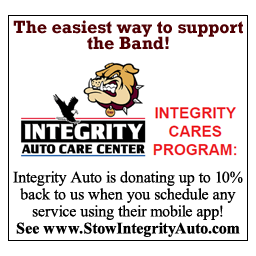 Integrity Auto is donating up to 10% back to us when you schedule any service using their mobile app! See www.StowIntegrityAuto.com